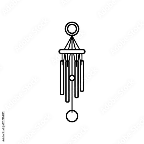 Obraz na płótnie Wind chime decorative object line art.