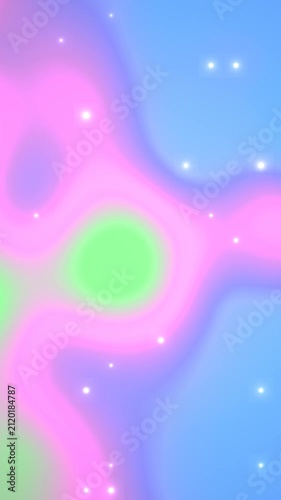 Vibrant Fluid Pastel Color Waves With Glowing Star Particles