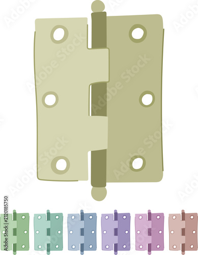 metal door hinge cartoon. equipment home, steel object, tool detail metal door hinge sign vector
