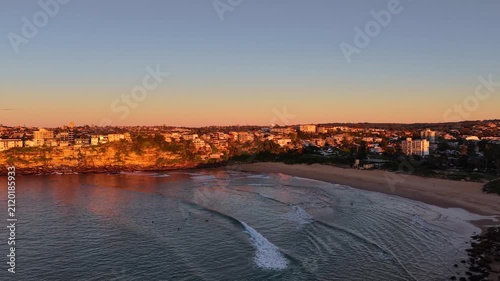 Morning view of Freshwater Beach, Sydney, Australia.