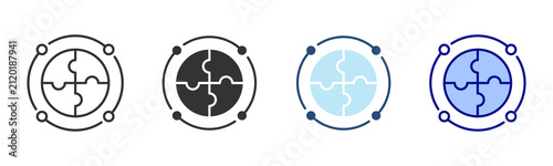 Collaboration Icon Set. Designed In Multi Style
