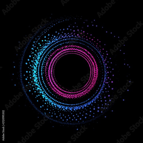 Abstract radial particle ring tunnel background

