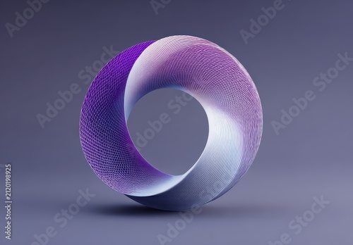 Abstract purple 3d torus ring background