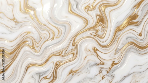 Abstract White Marble Texture with Gold Swirling Veins Luxury Background