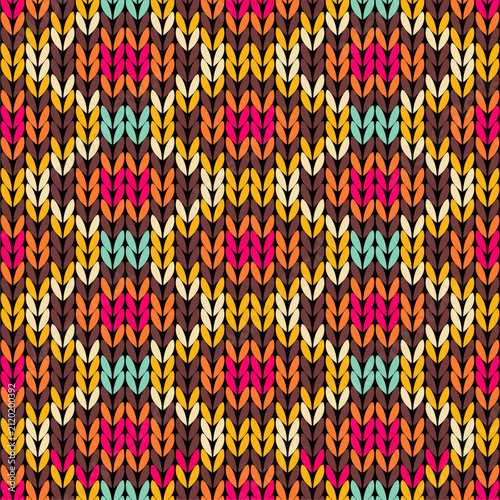 Knitted background pattern wallpaper knitting decorative print handmade textile knitting handiwork	
