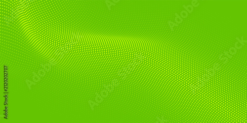 Dots halftone green color pattern gradient texture with technology digital background. Dots pop art comics with nature graphic design.