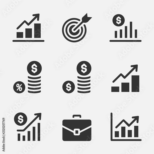 Dashboard and analytics icon New Design Black And White