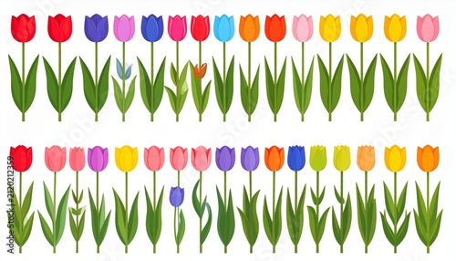 Tulpen in allen Regenbogenfarben