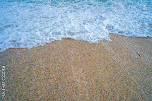 White sand beach wave nature background