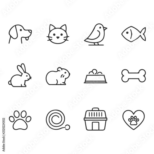 Pet Care Icon New Design Black And White
