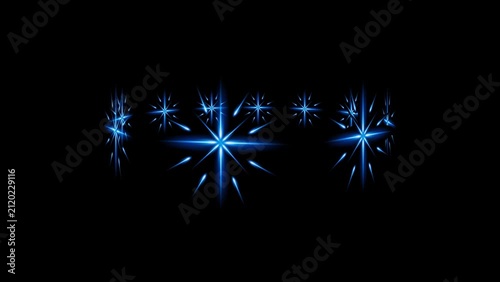 Rotating blue starburst light animation on black background. 