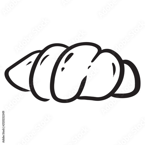 Croissant Icon Hand Drawn Illustration