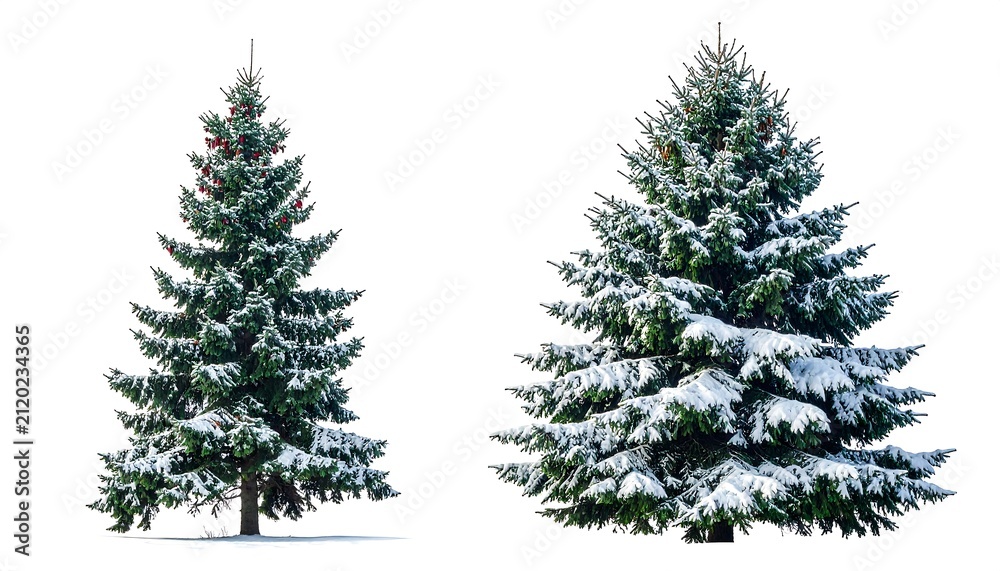 Obraz premium Fir trees isolated white.
