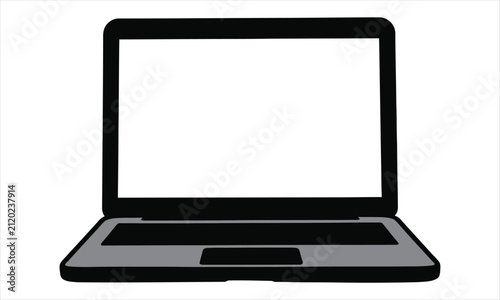 Modern Laptop Computer Vector Illustration Isolated on White Background