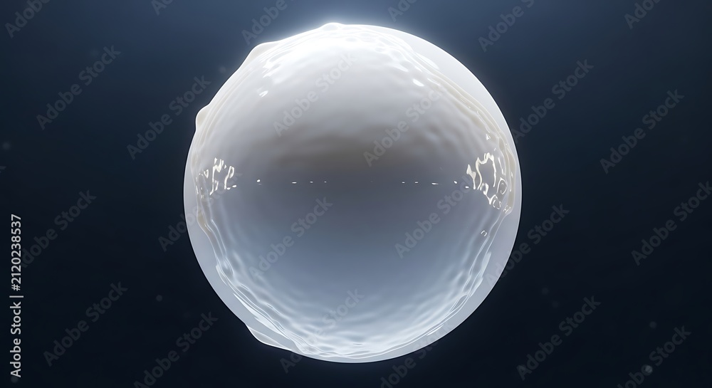 Obraz premium Glowing white sphere floating in dark void.