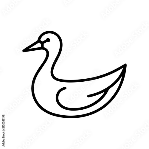 Obraz na plátně Simple line drawing of a duck.