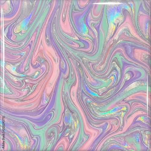 Pastel Rainbow Holographic Liquid Wave Texture for Background