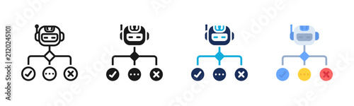 Decision Engine icon set multiple style collection