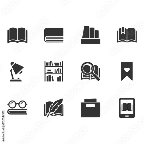 Education Book Icon New Design Black And White