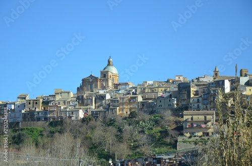 Panoramic view shows the splendid perched historic center of Piazza Armerina