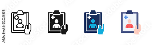 Patient Enrollment icon set multiple style collection