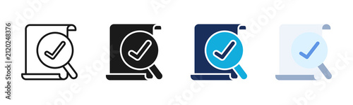 Data Verification icon set multiple style collection