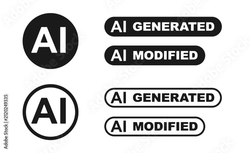 AI generated and modified label badge icon set