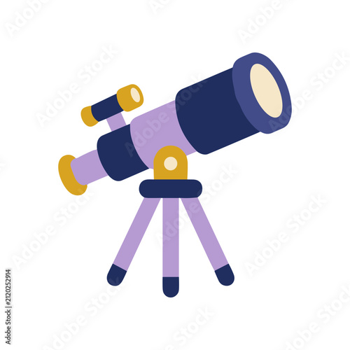 Telescope on Tripod Stand Outdoors.