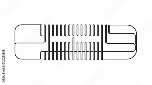 Technical drawing of resistor on white background.