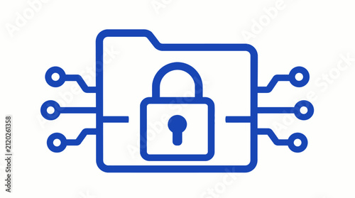 Secure Digital Folder Icon Representing Encrypted Data Storage and Cyber Security Protection