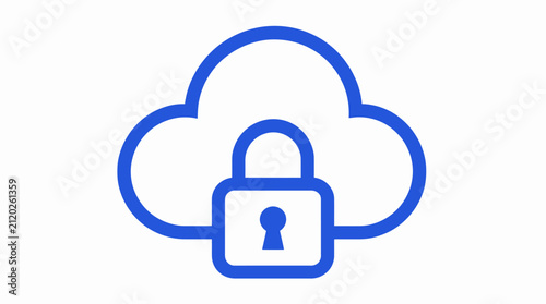 Secure Cloud Computing Icon Representing Digital Data Protection and Cybersecurity Solutions for Online Information Privacy and Safety