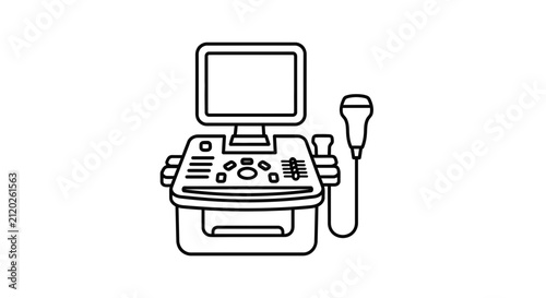 Ultrasound Machine Icon, Medical Equipment, Healthcare Technology, Diagnostic Tool
