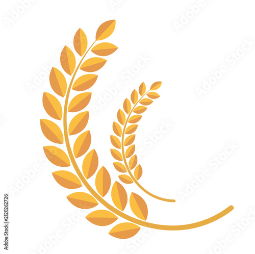 Golden wheat ears vector illustration symbol of agriculture harvest and prosperity design
