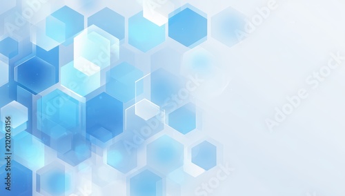 Abstract blue hexagon science technology background
