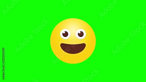 Playful animated yellow emoji winking and sticking its tongue out on green screen. Fun visual overlay for joking, teasing, and playful video content