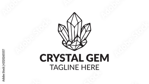Crystal Gem Stone Outline Vector