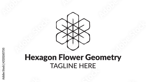 Hexagon Floral Geometry Outline Vector