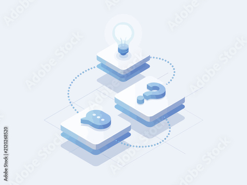 Conceptual Isometric Design of Problem-Solving Process with Ideas, Questions, and Communication Flow