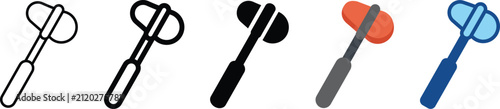 Reflex Hammer Icons Set Neurology Medical Tool Healthcare Vector Collection