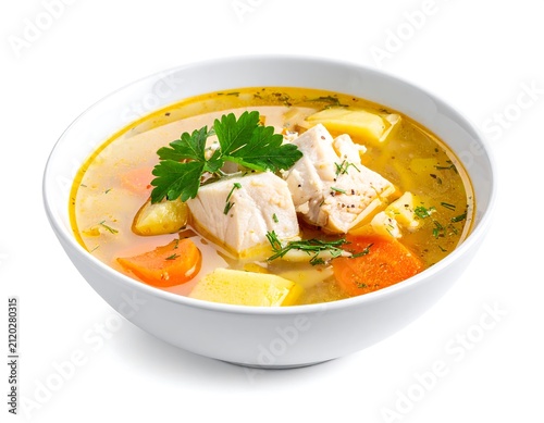 Fish soup with vegetables.