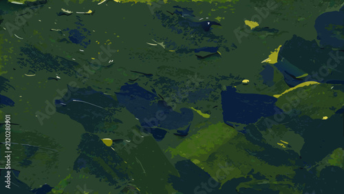 Cuadro en lienzo Abstract oil paint texture with dark green and navy blue hues a close up digital