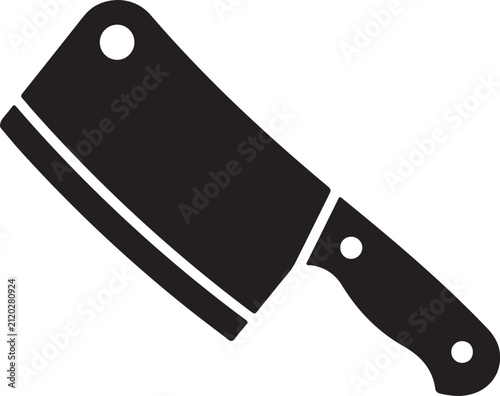 Meat Cleaver Silhouette Icon For Kitchen Chopping Butcher And Food Preparation