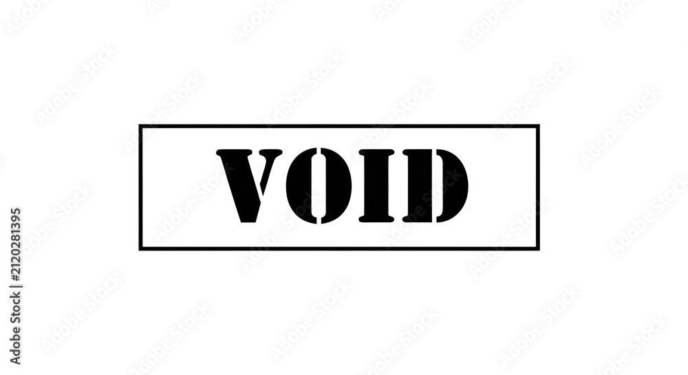 Obraz premium Bold stencil style word void in black