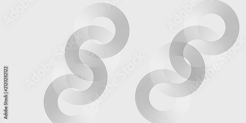 PriAbstract white glAbstract white glowing geometric lines on gray background. Modern shiny blue circle lines pattern. Futuristic technology concept.  banners, 