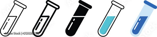 Test Tube Icons Set Laboratory Medical Research Chemistry Vector Collection