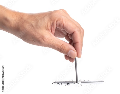 Filing Metal with Hand Isolated.