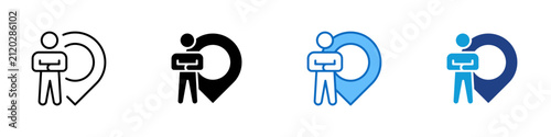 фотографія Personal Location Tracking Multiple Style Icon Design Vector - Person with locat
