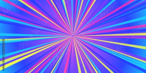 Obraz na płótnie Abstract background featuring vibrant colorful rays converging into central focal point