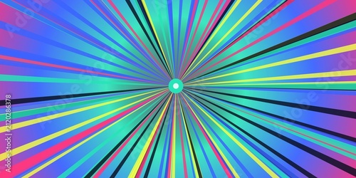 Fotografía Abstract background featuring vibrant colorful rays of light emanating from center point
