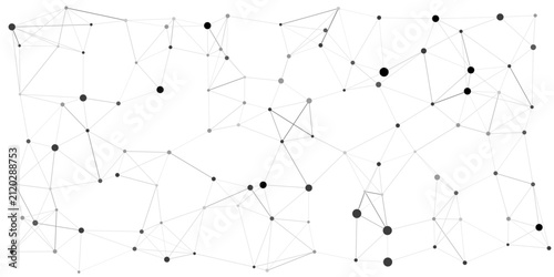 Black and White Spider Web Vector Illustration Seamless Geometric Network Pattern with Digital Connection Lines Abstract Technology Texture Background Wallpaper Design